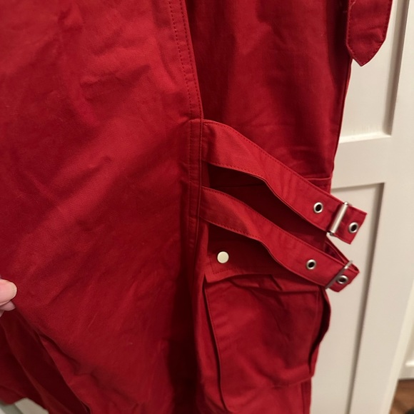 Fashion Nova Red Flare Leg Cargo Pants New With Tags Size XL - Picture 5 of 9